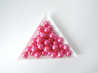 Dekoračné voskované perly pr. 8 mm - ružová - 10 ks