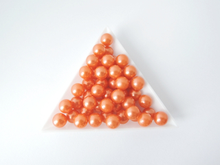 Dekoračné voskované perly pr. 8 mm - oranžová - 10 ks