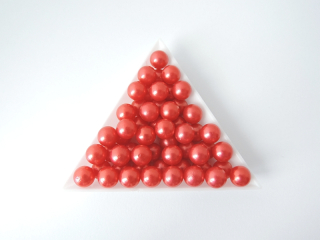 Dekoračné voskované perly pr. 8 mm - červená - 10 ks