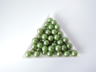 Dekoračné voskované perly pr. 8 mm - zelená - 10 ks