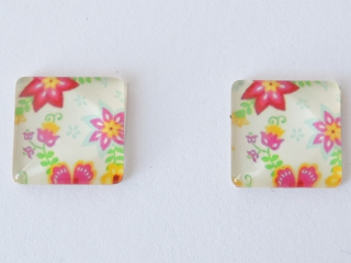 Sklenený kabošon - 12x12 mm - 1 kus