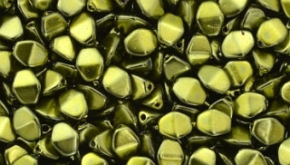 Korálky Pohanka - 5x3,5mm - metalická zelená - 20ks