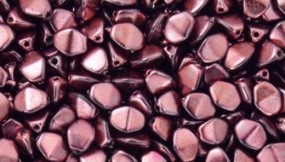 Korálky Pohanka - 5x3,5mm - metalická staroružová - 20ks