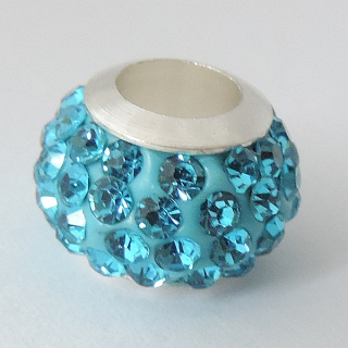 Pandora style - korálka s kamienkami - modrá - 1 ks