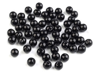 Korálka voskovaná 8 mm - čierna - 40 ks