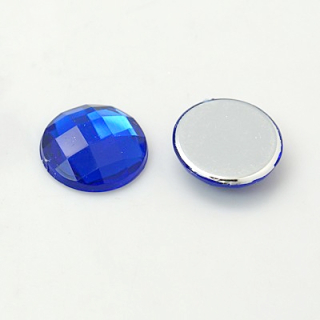 Akrylový kabošon  12 mm - modrá - 1ks