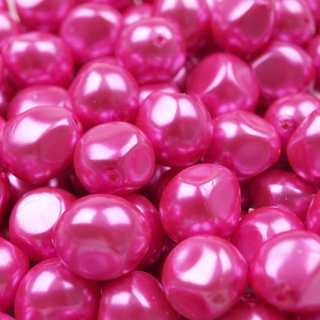 Voskované perly - nugetky 13 x 15 mm - ružová - 10 ks
