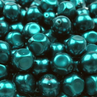 Voskované perly - nugetky 13 x 15 mm - smaragdová - 10 ks
