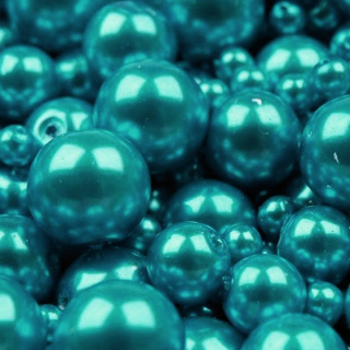 Mix - voskované perly - pr. 4 - 12 mm - tyrkysová - 50g