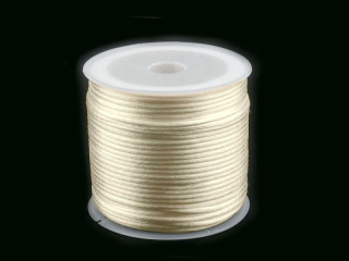 Saténová šnúrka 2 mm - krémová - 1m