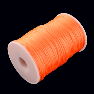 Saténová šnúrka 2 mm - oranžová neon - 1m