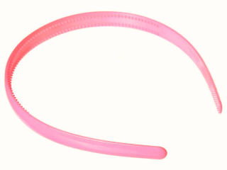 Plastová čelenka - 8 mm - ružová - 1ks