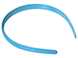 Plastová čelenka - 8 mm - modrá - 1ks