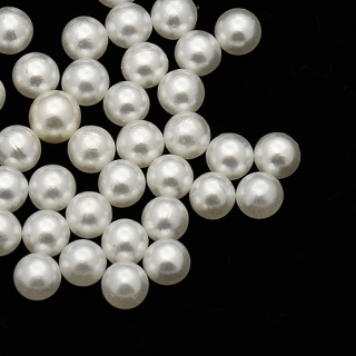 Dekoračné voskované perly pr. 4 mm - biela - 100 ks