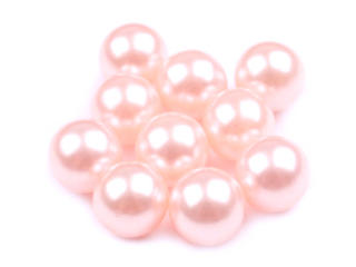 Dekoračné voskované perly pr. 8 mm - sv. ružová - 10 ks