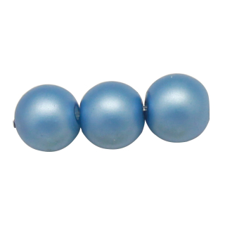 Voskované perly 8 mm - matné - modrá -10ks