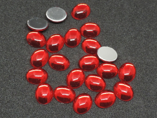 Akrylový kabošon  13x18mm - červená - 1 kus