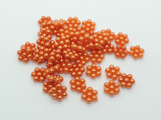 Plastový kvietok - pr. 9 mm - mix oranžová - 10 ks