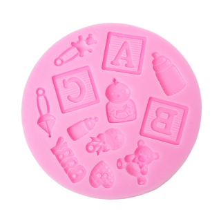 Silikónová forma - "BABY" mix tvarov - 9,5 cm
