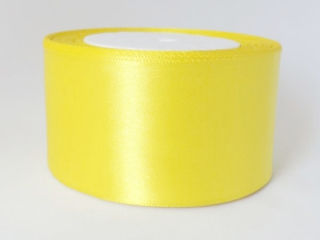 Saténová stuha - 100% nylon - 50 mm - žltá A008 - 1 návin/27,5 m