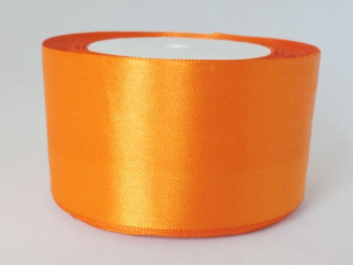 Saténová stuha - 100% nylon - 50 mm - oranžová A011 - 1 návin/27,5 m