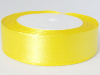 Saténová stuha - 100% nylon - 25 mm - žltá A008 - 1 návin/27,5 m