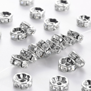 Šatónová rondelka 8mm - crystal  - 1 ks