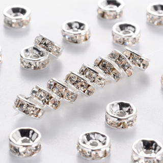 Šatónová rondelka 6mm - crystal - 1 ks