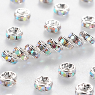 Šatónová rondelka 4 mm - crystal AB - 1 ks