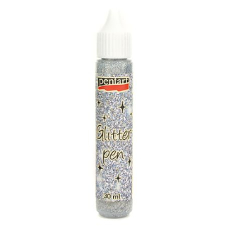 Glitrové pero - strieborná - 30 ml