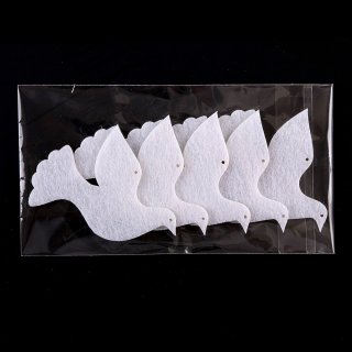 Filcový výsek - holubica - 5,6x6,5 cm - 1bal./5 ks