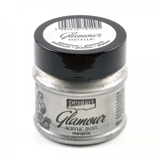 Akrylová farba - Glamour Metallic - platinová - 50 ml