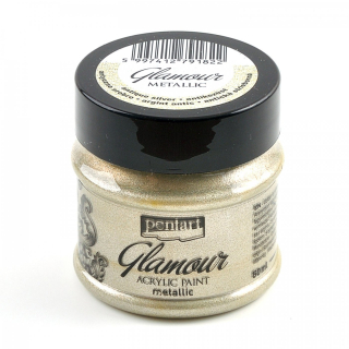 Akrylová farba - Glamour Metallic - antická strieborná - 50 ml