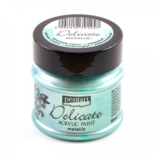 Akrylová farba - Delicate Metallic - zeleno strieborná - 50 ml 