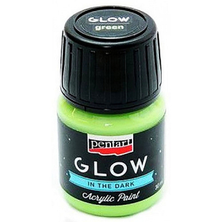 Akrylová farba - svietiaca v tme - zelená - 30 ml