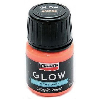 Akrylová farba - svietiaca v tme - oranžová - 30 ml
