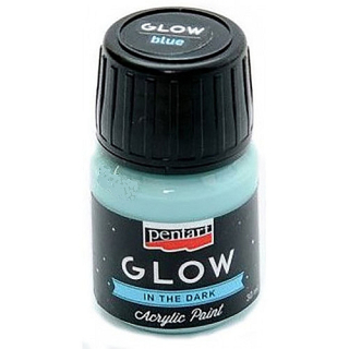 Akrylová farba - svietiaca v tme - modrá - 30 ml