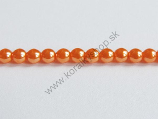 Voskované perly 4mm - oranžová -10 ks