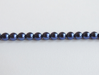 Voskované perly 4mm - modrá -10 ks