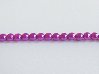 Voskované perly 4mm - purpurová -10 ks