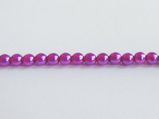 Voskované perly 4mm - purpurová -10 ks