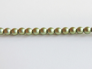 Voskované perly 4mm - matná olivovo zelená -10 ks