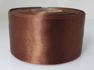 Saténová stuha - 100% nylon - 50 mm - hnedá A039 - 1 m
