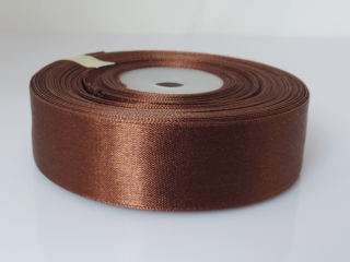 Saténová stuha - 100% nylon - 25 mm - hnedá A039 - 1 m