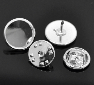 Brošňový základ s lôžkom - pr. 12 mm - strieborná