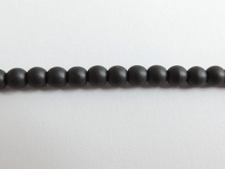 Voskované perly 4mm - čierna matná -10 ks