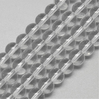 Sklenené korálky - guličky - 8 mm - crystal - 10 ks