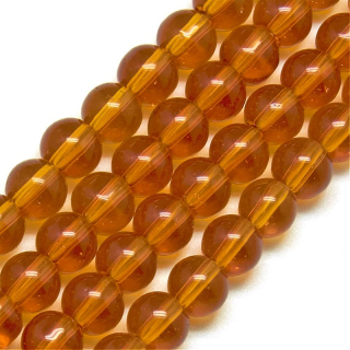 Sklenené korálky - guličky - 8 mm - zlatá - 10 ks