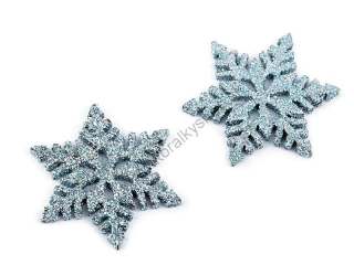 Vianočná dekorácia - hviezdy - 6 cm - modrá - 8 ks