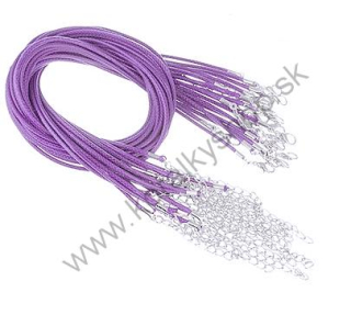 Voskovaná lesklá šnúrka so zapínaním - fialová